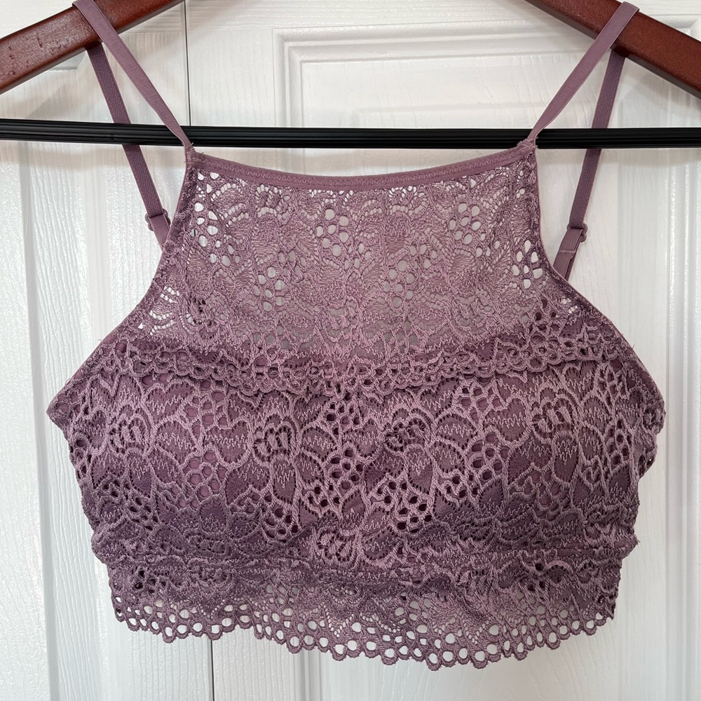 Purple lace bralette
